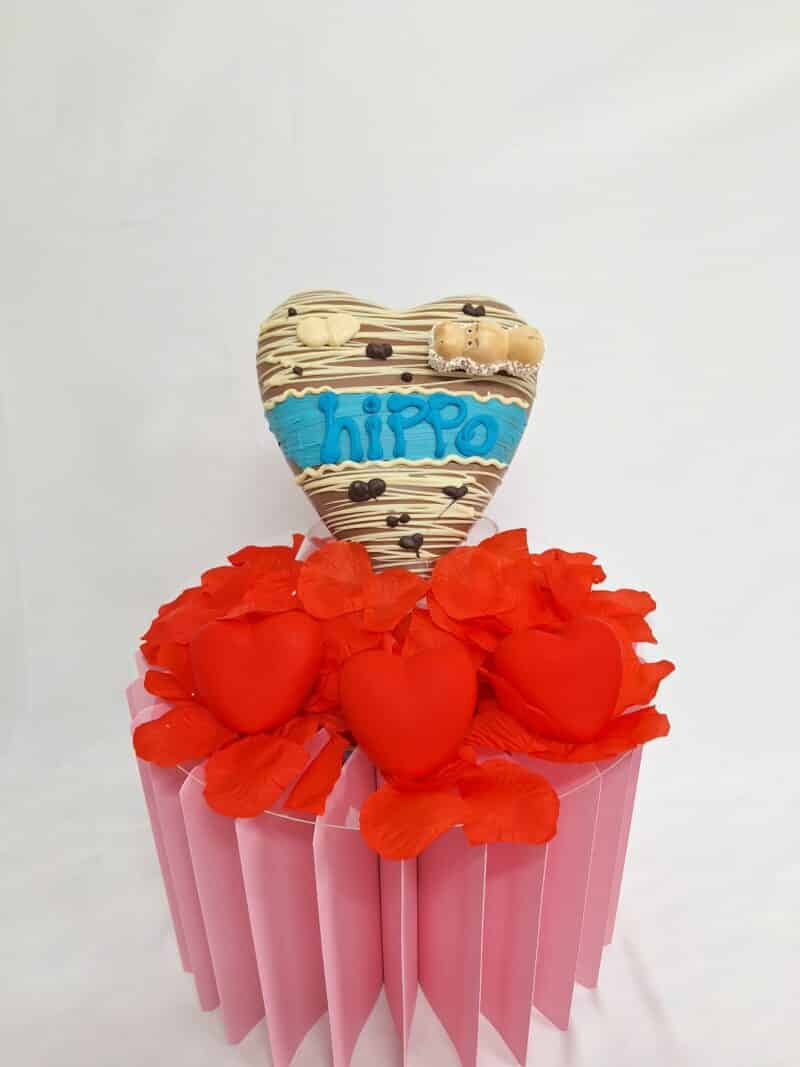 Cuore ripieno con crema haply hippo