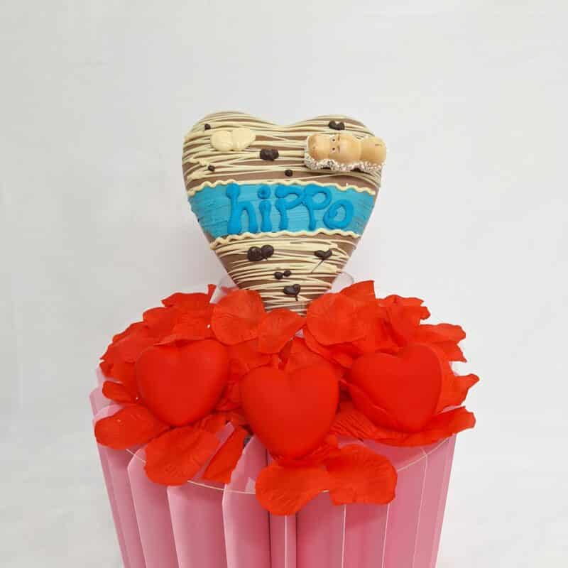 Cuore ripieno con crema haply hippo