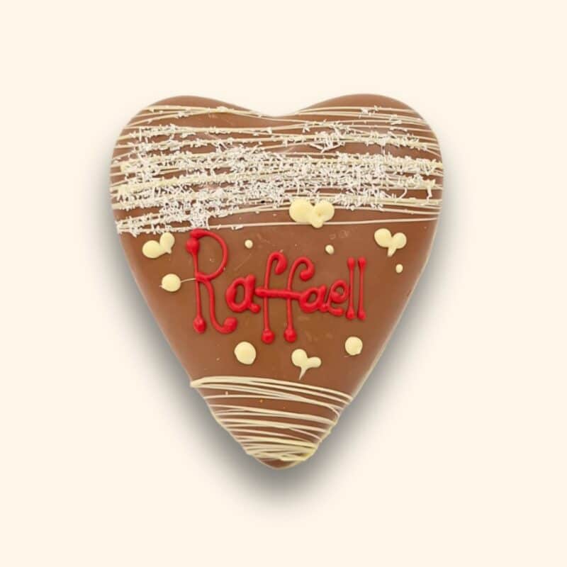 Cuore di cioccolato artigianale ripieno di crema al cocco