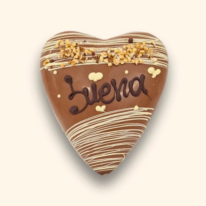 Cuore di cioccolato artigianale ripieno di crema alla nocciola